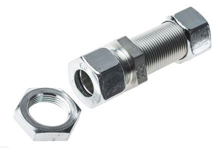 SV15LCF, Parker Hydraulic Bulkhead Compression Tube Fitting M22 x 1.5 Made From Chromium Free Zinc Plated Steel, Фитинг