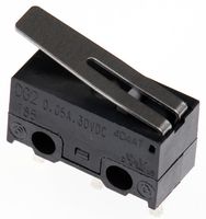 DG23-B1LA, ZF SPDT-NO/NC Hinge Lever Microswitch, 50 mA @ 30 V dc, Микропереключатель