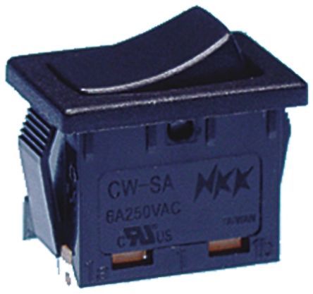 CW-SA11KKNES, NKK Switches Single Pole Single Throw (SPST), On-None-Off Rocker Switch Panel Mount, Клавишный переключатель