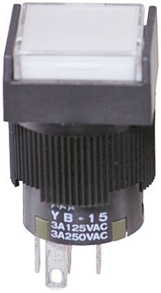 YB-25SKS1-59BEBS, NKK Switches Double Pole Double Throw (DPDT) Momentary Blue LED Push Button Switch, IP65, 16 (Dia.)mm, Panel Mount, Кнопочный переключатель