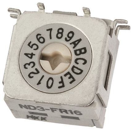 ND3-FR16H, NKK Switches 16 Way PCB DIP Switch, Rotary Flush Actuator, Переключатель