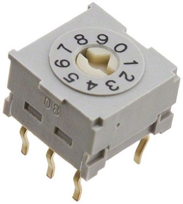 ND-FR10P, NKK Switches 10 Way PCB DIP Switch, Rotary Flush Actuator, Переключатель