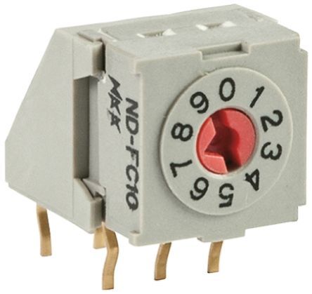 ND-FC10H, NKK Switches 10 Way PCB DIP Switch, Rotary Flush Actuator, Переключатель