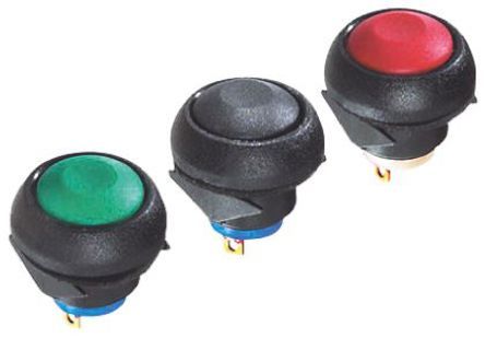 IBR3SAD500, APEM Single Pole Single Throw (SPST) Momentary Miniature Push Button Switch, IP67, 13.6 (Dia.)mm, Panel Mount, 400mA, Кнопочный переключатель