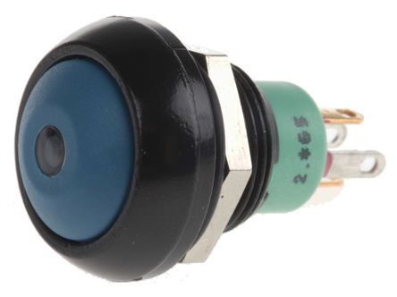 IPR3SAD1L0G, APEM Single Pole Single Throw (SPST) Momentary Green LED Push Button Switch, IP67, 13.6 (Dia.)mm, Panel Mount, 28V dc, Кнопочный переключатель