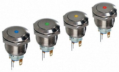 AV091L1EA240K, APEM Latching Blue LED Push Button Switch, IP65, 19.2 (Dia.)mm, 48V dc, Кнопочный переключатель