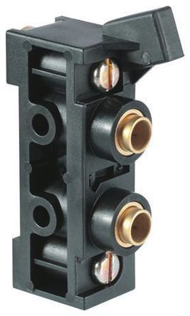 81513040, Crouzet 2 stations Manifold End Base, Brass, Nitrile Rubber, PA 66