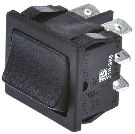 H8660VBAAB, Arcolectric Double Pole Double Throw (DPDT), On-On Rocker Switch Panel Mount, Клавишный переключатель