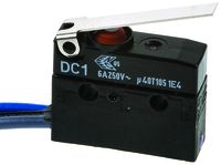 DC1C-C3LC, ZF SPDT-NO/NC Lever Microswitch, 6 A @ 250 V ac, Микропереключатель