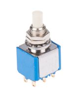 18545CD, APEM Double Pole Double Throw (DPDT) Momentary Miniature Push Button Switch, 13.2 x 12mm, Panel Mount, 30V dc, Кнопочный переключатель