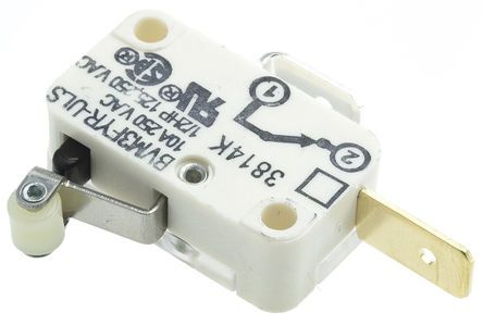 42681, Saia-Burgess SPST-NC Roller Lever Microswitch, 10 A @ 250 V ac, Микропереключатель