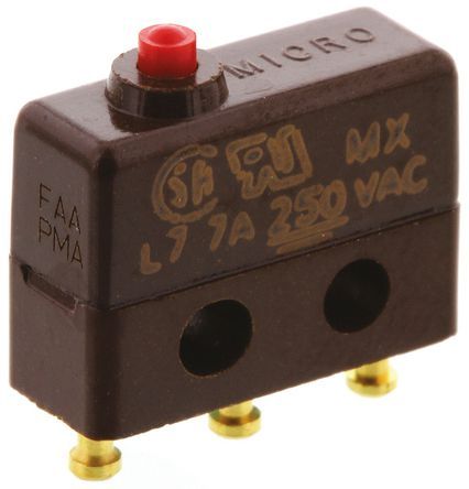 1SX1-T, Honeywell SPDT-NO/NC Button Subminiature Micro Switch, 7 A @ 250 V ac, Микропереключатель