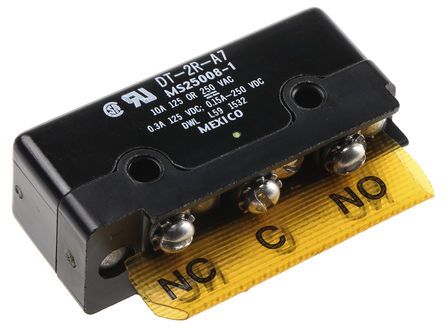 DT-2R-A7, Honeywell DPDT-NO/NC Plunger Microswitch, 10 A @ 250 V ac, Микропереключатель