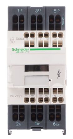 LC1D093BD, Schneider Electric 3 Pole Contactor - 9 A, 24 V dc Coil, TeSys D, 3NO, 4 kW, Контактор