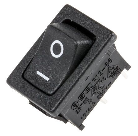 R13-66A-1820223, RS PRO Single Pole Single Throw (SPST), On-None-Off Rocker Switch Panel Mount, Клавишный переключатель