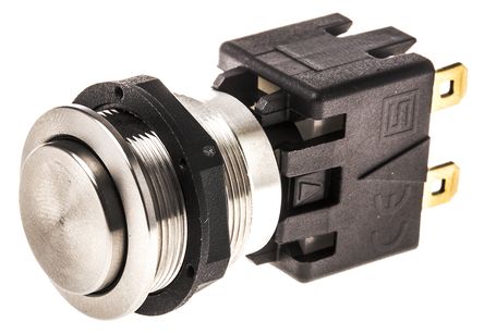 1241.6821.1120000, Schurter Double Pole Double Throw (DPDT) Latching Push Button Switch, IP64, 19 (Dia.)mm, Panel Mount, 125/250V ac, Кнопочный переключатель