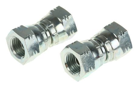 Parker Hydraulic Straight Threaded Adapter 4H6K4S, Connector A G 1/4 Female, Connector B G 1/4 Female, Переходник