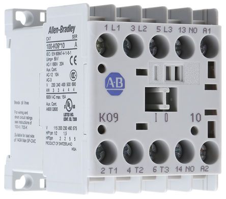 100-K09KF10, Allen Bradley 3 Pole Contactor - 9 A, 230 V ac Coil, 100 Series, 3NO, 4 kW, Контактор