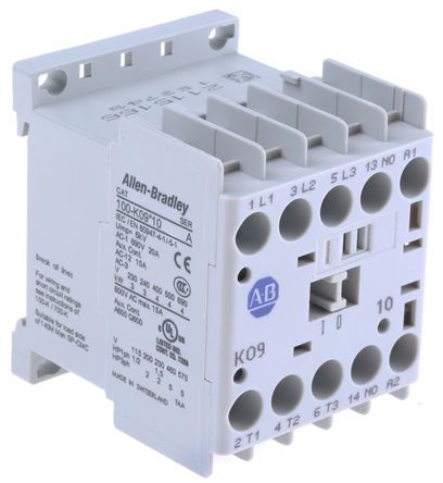 100-K09ZJ10, Allen Bradley 3 Pole Contactor - 9 A, 24 V dc Coil, 100 Series, 3NO, 4 kW, Контактор