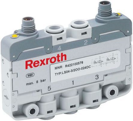 R422100843, Aventics 5/3 Pneumatic Control Valve Pilot/Pilot LS04 AF Series, Клапан