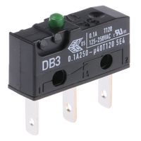 DB3C-B1AA, ZF SPDT-NO/NC Button Microswitch, 100 mA @ 250 V dc, Микропереключатель