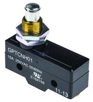 GPTCNH01, ZF SPDT-NO/NC Plunger Microswitch, 15 A @ 250 V ac, Микропереключатель