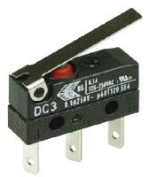 DC3C-L1LC, ZF SPDT-NO/NC Hinge Lever Microswitch, 100 mA @ 30 V dc, Микропереключатель