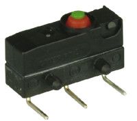 DC3C-K9AA, ZF SPDT-NO/NC Button Microswitch, 100 mA @ 30 V dc, Микропереключатель