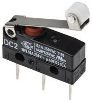 DC2C-L1RC, ZF SPDT-NO/NC Roller Lever Microswitch, 10.1 A @ 250 V ac, Микропереключатель