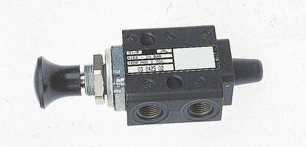 03042502, Norgren Knob 3/2 Pneumatic Manual Control Valve 03 Series, Клапан