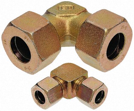 Parker Steel Zinc Plated Hydraulic Elbow Compression Tube Fitting, W10LCF, Фитинг