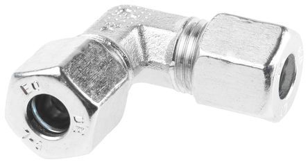 Parker Steel Zinc Plated Hydraulic Elbow Compression Tube Fitting, W08LCF, Фитинг