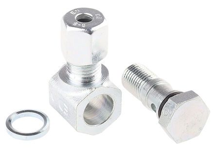 WH06SRCF, Parker G 1/4 Hydraulic Banjo Compression Tube Fitting, 400 bar Max Operating Pressure, Фитинг