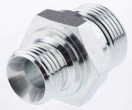 Parker Hydraulic Straight Threaded Adapter 12-8HMK4S, Connector A G 1/2 Male, Connector B G 3/4 Male, Переходник