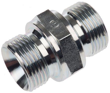 Parker Hydraulic Straight Threaded Adapter 12HMK4S, Connector A G 3/4 Male, Connector B G 3/4 Male, Переходник