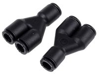 3140 06 00, Legris 3140 Pneumatic Y Tube-to-Tube Adapter, Push In 6 mm x Push In 6 mm x Push In 6 mm, Переходник