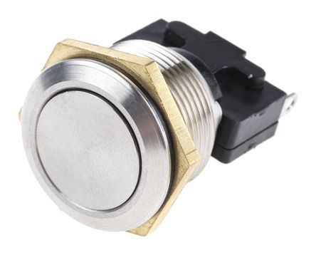 76-9510/4044, ITW Switches ITW 76-95 Single Pole Double Throw (SPDT) Momentary Clear LED Push Button Switch, IP67, 32 (Dia.)mm, Panel Mount, 250V, Кнопочный переключатель