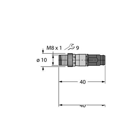 PSGS4M-PSGS4M-4414-0.8M Кабель Industrial Ethernet, оболочка PUR