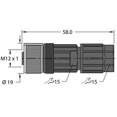 FW-ERKPM0526-SA-P-0408 Розетка прямая M12 x 1, под индивидуальные требования