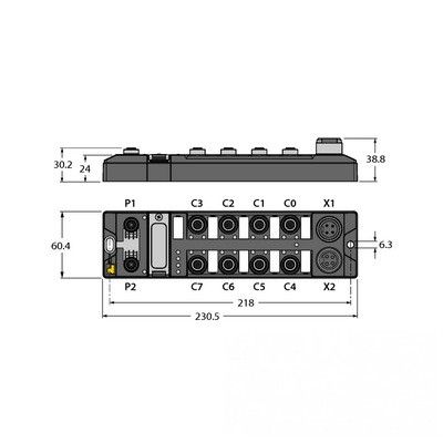 TBEN-L4-SE-M2 Управляемый Ethernet коммутатор, 8 портов 100 Мбит, 2 порта 1 Гбит