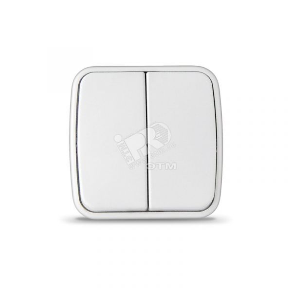 Выключатель Электра двухклавишный белый