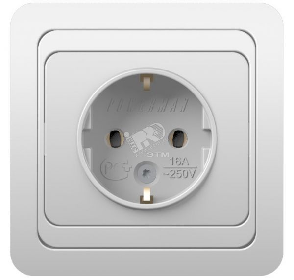 CLASSIC Розетка с заземлением скрытая 16А белая