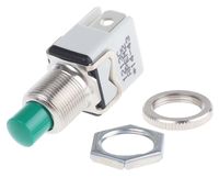 1213C GREEN, APEM 1NO Momentary Push Button Switch, 12.2 (Dia.)mm, Panel Mount, 250V ac, Кнопочный переключатель