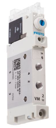 VUVG-LK10-M52-AT-M5-1H2L-S, Festo 5/2 Solenoid Valve Solenoid/Spring Metric M5 VUVG Series, Клапан