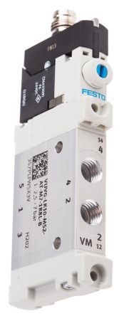 VUVG-LK10-M52-AT-M7-1R8L-S, Festo 5/2 Solenoid Valve Solenoid/Spring M7 VUVG Series, Клапан