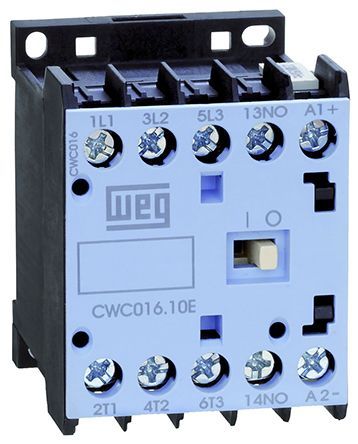 CWC012-10-30D02, WEG 3 Pole Contactor - 12 A, 24 V ac Coil, 3NO, 5.5 kW, Контактор