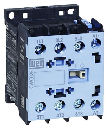 CWC025-00-30D24, WEG 3 Pole Contactor - 22 A, 230 V ac Coil, 3NO, 11 kW, Контактор