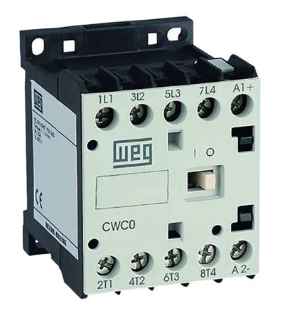 CWC07-10-30D13, WEG 3 Pole Contactor - 7 A, 110 V ac Coil, 3NO, 3 kW, Контактор