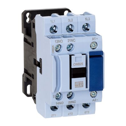 CWB25-11-30D24, WEG 3 Pole Contactor - 25 A, 230 V ac Coil, 3NO, 11 kW, Контактор