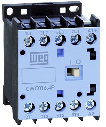 CWC07-00-40D24, WEG 4 Pole Contactor - 7 A, 230 V ac Coil, 4NO, Контактор